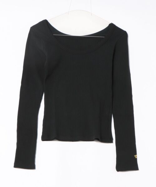 BILLABONG(ビラボン)の「BILLABONG ウィメンズ 2WAY BABY FIT RIB セットアップ ロンT 【2026年春夏モデル】(Tシャツ/カットソー・レディース・アイボリー/ブラック/ブラック系その他・MEDIUM)」の2枚目の写真
