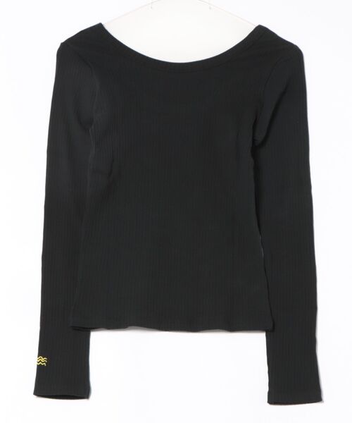 BILLABONG(ビラボン)の「BILLABONG ウィメンズ 2WAY BABY FIT RIB セットアップ ロンT 【2026年春夏モデル】(Tシャツ/カットソー・レディース・アイボリー/ブラック/ブラック系その他・MEDIUM)」の4枚目の写真