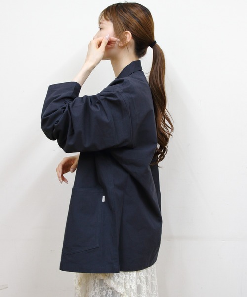 DANTON(ダントン)の「DANTON/ダントン カバーオールシャツ COVERALL SHIRT DT-B0240 WCL(カバーオール・メンズ・ネイビー/ライトベージュ/チャコールグレー・42/40)」の7枚目の写真