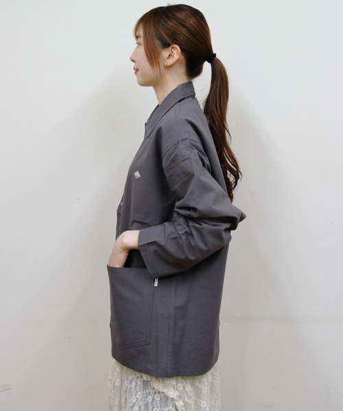 DANTON(ダントン)の「DANTON/ダントン カバーオールシャツ COVERALL SHIRT DT-B0240 WCL(カバーオール・メンズ・ネイビー/ライトベージュ/チャコールグレー・42/40)」の14枚目の写真