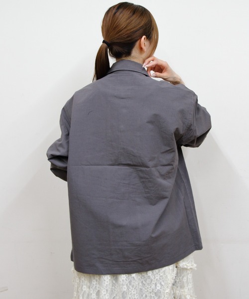 DANTON(ダントン)の「DANTON/ダントン カバーオールシャツ COVERALL SHIRT DT-B0240 WCL(カバーオール・メンズ・ネイビー/ライトベージュ/チャコールグレー・42/40)」の15枚目の写真