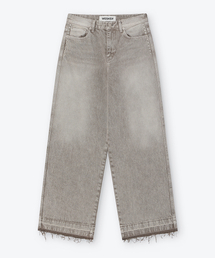 WESKEN（ウェスケン）の「[UNISEX] STUDDED SEMI WIDE DYING PANTS (TAUPE)（デニムパンツ）」