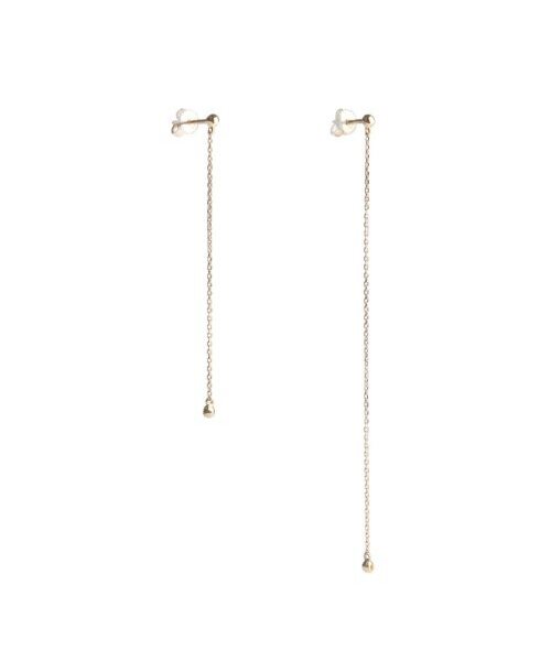 MEZMIC(マズミク)の「フェアリーボールアシンメトリーピアス(ピアス(両耳用)・レディース・イエローゴールド・ONE SIZE)」の1枚目の写真