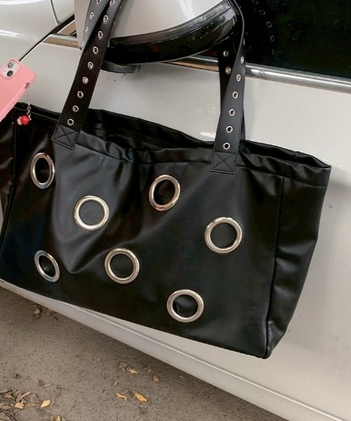 UP START（アップスタート）の「【LAMPOON】ハトメトートバッグ（トートバッグ・レディース・ブラック・FREE）」の2枚目の写真