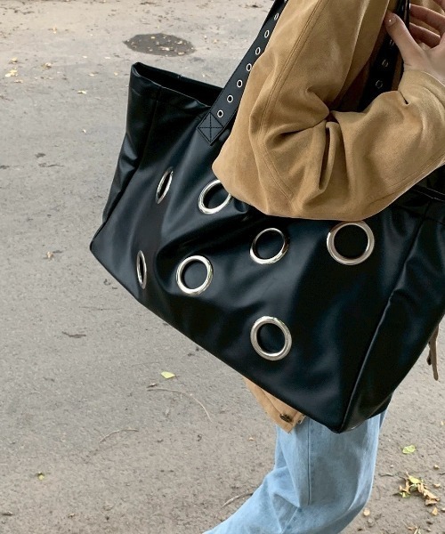 UP START（アップスタート）の「【LAMPOON】ハトメトートバッグ（トートバッグ・レディース・ブラック・FREE）」の5枚目の写真