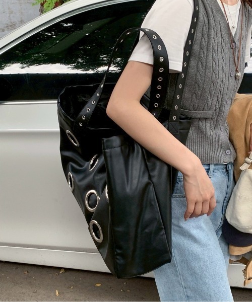 UP START（アップスタート）の「【LAMPOON】ハトメトートバッグ（トートバッグ・レディース・ブラック・FREE）」の13枚目の写真