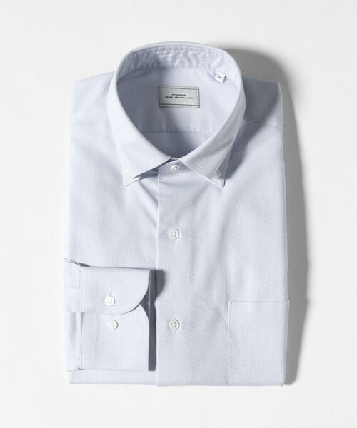 green label relaxing(グリーンレーベルリラクシング)の「コットン ロイヤルオックス ボタンダウン ドレスシャツ -形態安定-(ビジネスシャツ・メンズ・ホワイト/ライトブルー・M/XL/L/S)」の12枚目の写真
