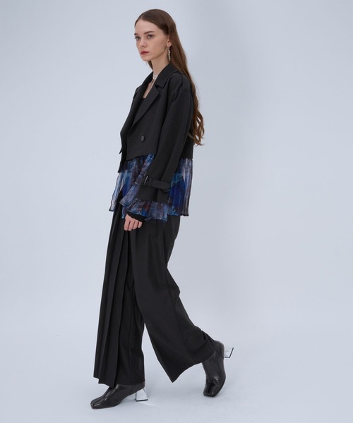 HARE(ハレ)の「ラップデザインプリーツパンツ(HARE)(スラックス・レディース・グレー/ブラック/ブラウン・FREE)」の5枚目の写真