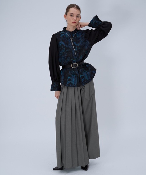 HARE(ハレ)の「ラップデザインプリーツパンツ(HARE)(スラックス・レディース・グレー/ブラック/ブラウン・FREE)」の6枚目の写真