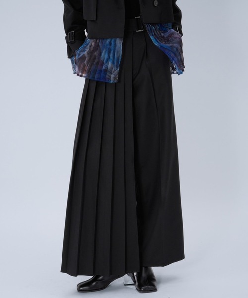 HARE(ハレ)の「ラップデザインプリーツパンツ(HARE)(スラックス・レディース・グレー/ブラック/ブラウン・FREE)」の8枚目の写真