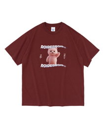 ROIDESROIS（ロワデロワ）の「ペコプリンティング半袖Tシャツ（ワイン）（Tシャツ/カットソー）」