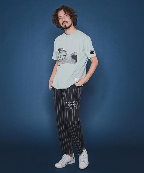 seventy seven(セブンティセブン)の「mp14501-wide tapered stripe pants ワイドパンツ(7726S050)(その他パンツ・メンズ・ブラック/グレー/ブルー・L/M/S)」の16枚目の写真