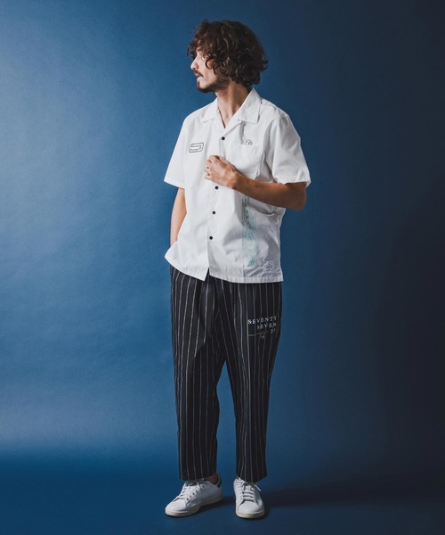 seventy seven(セブンティセブン)の「mp14501-wide tapered stripe pants ワイドパンツ(7726S050)(その他パンツ・メンズ・ブラック/グレー/ブルー・L/M/S)」の18枚目の写真