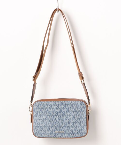 MICHAEL KORS（マイケルコース）の「BRYANT ロゴジャカードデニム ダブルジップ チェーン カメラ クロスボディ ミディアム（ショルダーバッグ・レディース・ブルー系・FREE）」の3枚目の写真