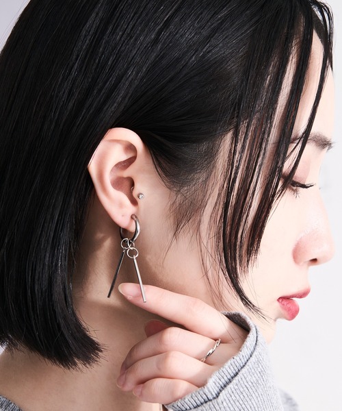 Ellno Loset（エルノロゼット）の「スティックピアス/両耳用（ピアス（両耳用）・メンズ・シルバー・FREE）」の2枚目の写真
