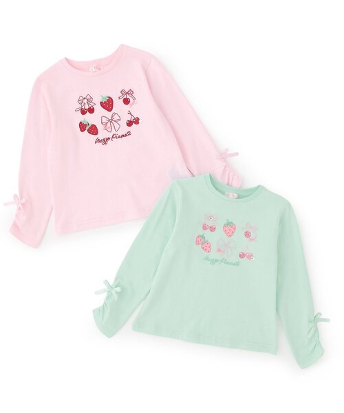 mezzo piano(メゾピアノ)の「イチゴチェリーアップリケ 長袖Tシャツ(Tシャツ/カットソー・キッズ・ミント/ライトピンク・140cm/90cm/120cm/110cm/100cm/130cm)」の11枚目の写真