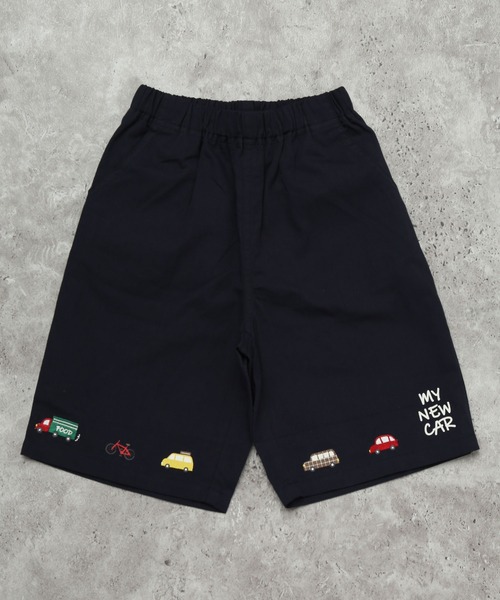 DILASH(ディラッシュ)の「【綿100%/ワンポイント刺繍】MY NEW CAR ワークハーフパンツ(その他パンツ・キッズ・ネイビー/ベージュ・120/110/100/90/80/130)」の2枚目の写真