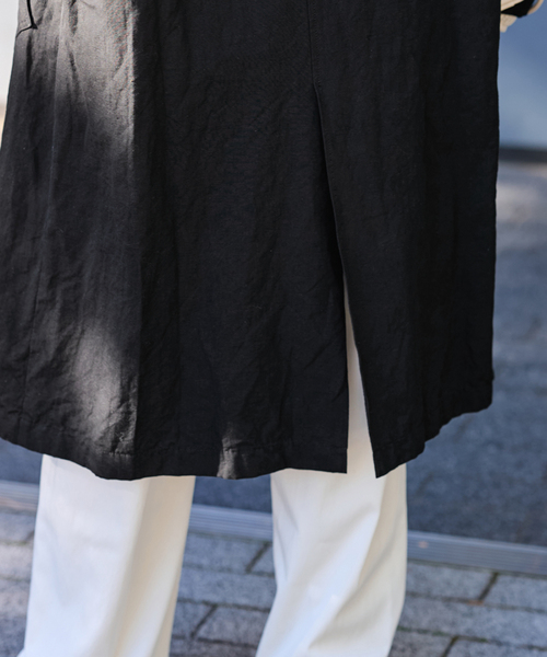FRAMeWORK（フレームワーク）の「≪一部カラーWEB限定 / 追加≫綿麻ポプリンコート（チェスターコート・レディース・ベージュ/ブラック/チャコールグレー・FREE）」の13枚目の写真