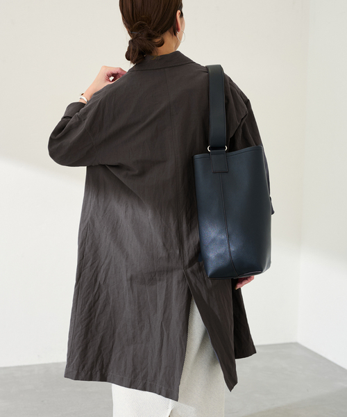 FRAMeWORK（フレームワーク）の「≪一部カラーWEB限定 / 追加≫綿麻ポプリンコート（チェスターコート・レディース・ベージュ/ブラック/チャコールグレー・FREE）」の18枚目の写真