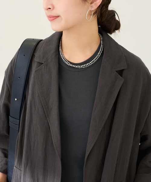 FRAMeWORK（フレームワーク）の「≪一部カラーWEB限定 / 追加≫綿麻ポプリンコート（チェスターコート・レディース・ベージュ/ブラック/チャコールグレー・FREE）」の19枚目の写真
