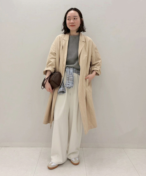 ≪一部カラーWEB限定 / 追加≫綿麻ポプリンコート（チェスターコート