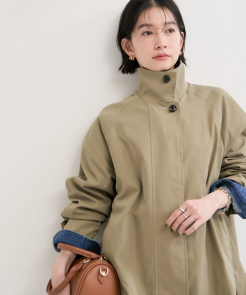 美品 Paradisole レインコート トレンチコート クリームベージュ ad thie（アドティエ） トレンチコート コート キャンディースリーブ