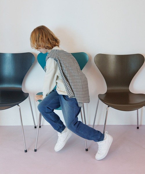 GLOBAL WORK（グローバルワーク）の「スゴラクストレッチデニムリブパンツ/608400（デニムパンツ・キッズ・ブルー/ブラック・150cm/160cm/130cm/140cm）」の4枚目の写真