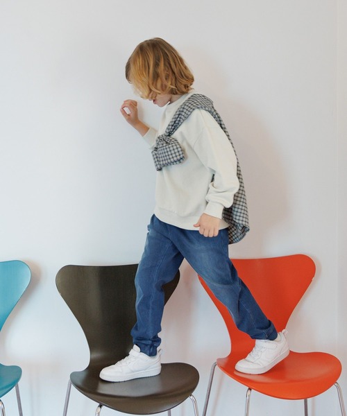 GLOBAL WORK（グローバルワーク）の「スゴラクストレッチデニムリブパンツ/608400（デニムパンツ・キッズ・ブルー/ブラック・150cm/160cm/130cm/140cm）」の6枚目の写真