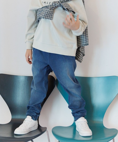 GLOBAL WORK（グローバルワーク）の「スゴラクストレッチデニムリブパンツ/608400（デニムパンツ・キッズ・ブルー/ブラック・150cm/160cm/130cm/140cm）」の7枚目の写真