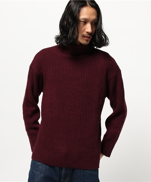 CIAOPANIC（チャオパニック）の「【Ciaopanic】　ウォッシャブルウール畦タートル（ニット/セーター・メンズ・ホワイト/ボルドー/グレー・FREE）」の3枚目の写真