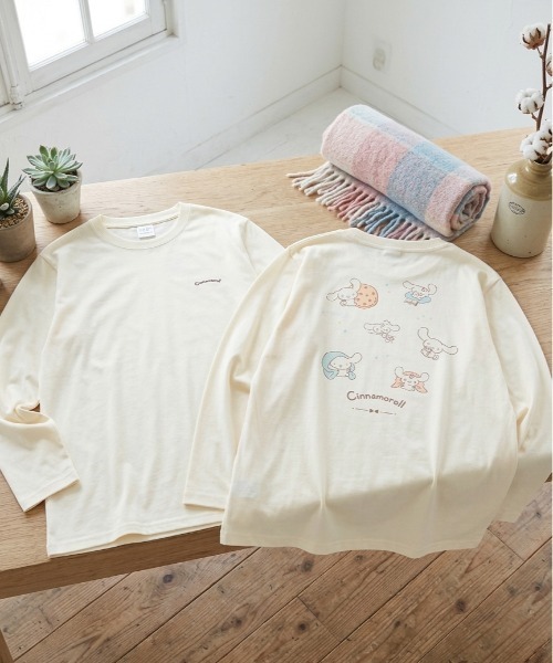 sanrio（サンリオ）の「【SANRIO/サンリオ】キャラクタープリントロングスリーブTシャツ（Tシャツ/カットソー・レディース・オフホワイト/杢グレー/クリーム/イエロー・MEDIUM/LARGE）」の4枚目の写真
