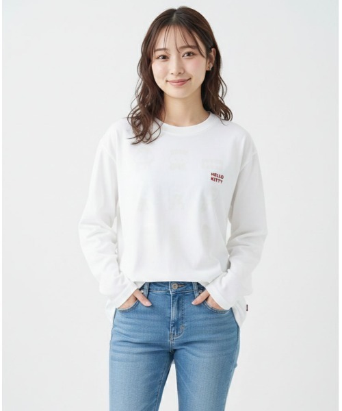 sanrio（サンリオ）の「【SANRIO/サンリオ】キャラクタープリントロングスリーブTシャツ（Tシャツ/カットソー・レディース・オフホワイト/杢グレー/クリーム/イエロー・MEDIUM/LARGE）」の16枚目の写真