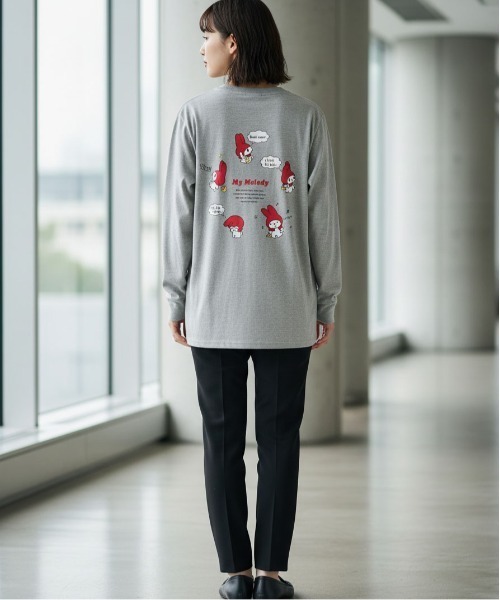sanrio（サンリオ）の「【SANRIO/サンリオ】キャラクタープリントロングスリーブTシャツ（Tシャツ/カットソー・レディース・オフホワイト/杢グレー/クリーム/イエロー・MEDIUM/LARGE）」の18枚目の写真