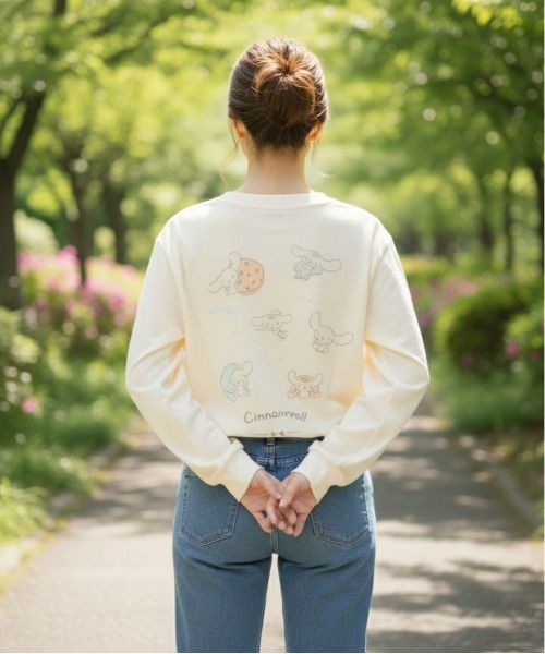 sanrio（サンリオ）の「【SANRIO/サンリオ】キャラクタープリントロングスリーブTシャツ（Tシャツ/カットソー・レディース・オフホワイト/杢グレー/クリーム/イエロー・MEDIUM/LARGE）」の22枚目の写真