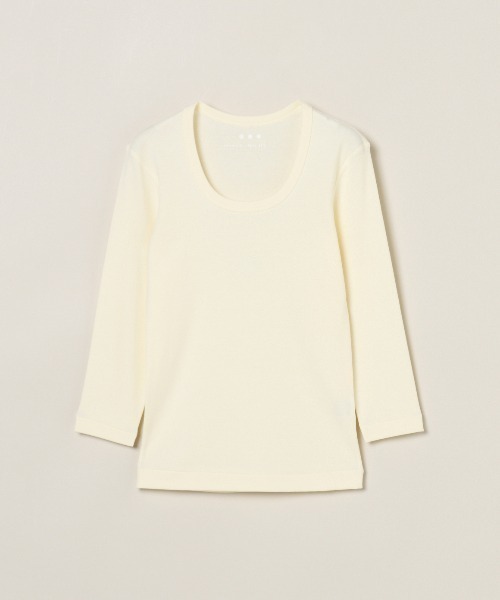 three dots(スリードッツ)の「ジェシカ 七分袖(Tシャツ/カットソー・レディース・イエロー系その他/ホワイト系その他/ベージュ系その他/グリーン系その他・SMALL/MEDIUM)」の1枚目の写真