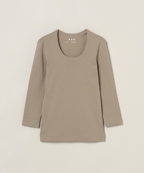 three dots(スリードッツ)の「ジェシカ 七分袖(Tシャツ/カットソー・レディース・イエロー系その他/ホワイト系その他/ベージュ系その他/グリーン系その他・SMALL/MEDIUM)」の2枚目の写真