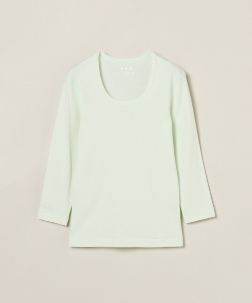 three dots(スリードッツ)の「ジェシカ 七分袖(Tシャツ/カットソー・レディース・イエロー系その他/ホワイト系その他/ベージュ系その他/グリーン系その他・SMALL/MEDIUM)」の3枚目の写真