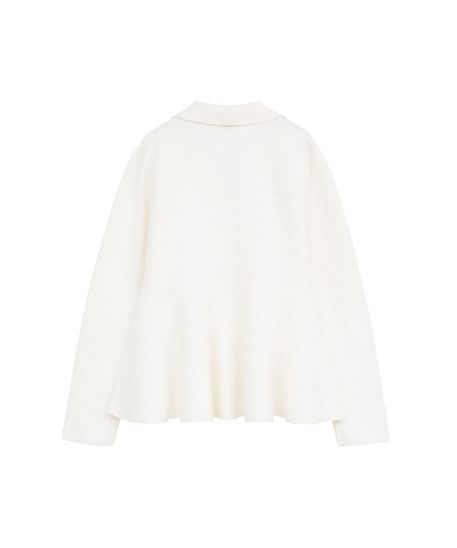 MANOF(マノフ)の「VOLUME PEPLUM KNIT CARDIGAN(カーディガン/ボレロ・レディース・ブラック/アイボリー・F)」の18枚目の写真