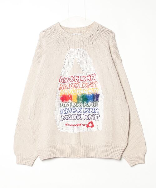 amok(アモク)の「amok /アモク/AMOK KNIT(ニット/セーター・メンズ・ブラック/ホワイト・M)」の2枚目の写真
