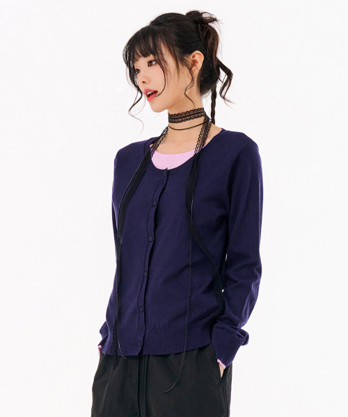 CHASECULT（チェイスカルト）の「レディースレイヤードニットカーディガン-FARG5261B04（ニット/セーター・レディース・ネイビー・90/85）」の2枚目の写真