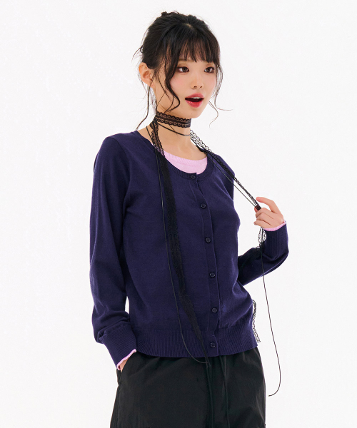 CHASECULT（チェイスカルト）の「レディースレイヤードニットカーディガン-FARG5261B04（ニット/セーター・レディース・ネイビー・90/85）」の3枚目の写真