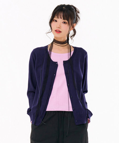 CHASECULT（チェイスカルト）の「レディースレイヤードニットカーディガン-FARG5261B04（ニット/セーター・レディース・ネイビー・90/85）」の4枚目の写真