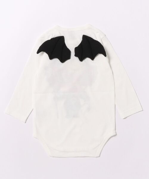 HYSTERIC MINI（ヒステリックミニ）の「DEVILKIN 羽付き 長袖ロンパース（ロンパース・キッズ・ホワイト/ブラック・70/80）」の4枚目の写真