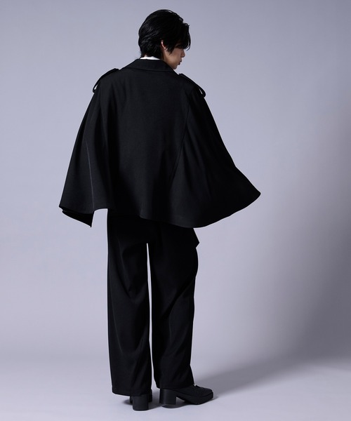 Ellno Loset(エルノロゼット)の「トレンチケープジャケット(テーラードジャケット・メンズ・ブラック/ベージュ・LARGE/MEDIUM/SMALL)」の6枚目の写真
