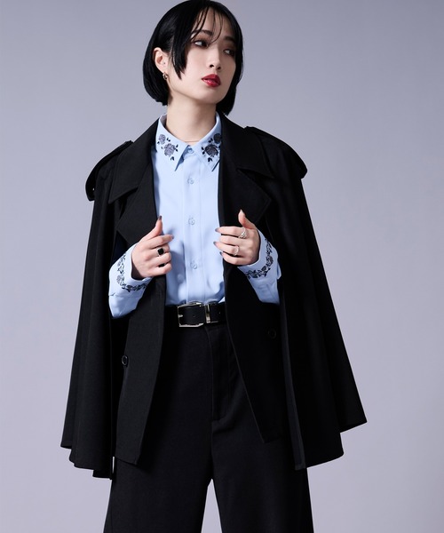 Ellno Loset(エルノロゼット)の「トレンチケープジャケット(テーラードジャケット・メンズ・ブラック/ベージュ・LARGE/MEDIUM/SMALL)」の9枚目の写真
