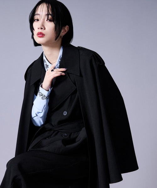 Ellno Loset(エルノロゼット)の「トレンチケープジャケット(テーラードジャケット・メンズ・ブラック/ベージュ・LARGE/MEDIUM/SMALL)」の22枚目の写真