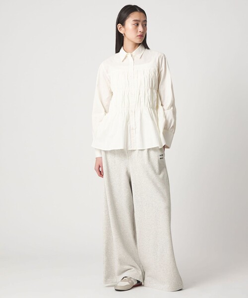 CITEN（シテン）の「＜CITEN＞スウェットロゴパンツ（スウェットパンツ・レディース・ベージュ/ライトグレー・M/S）」の4枚目の写真