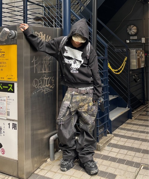 Never mind the XU(ネバーマインドザエックスユー)の「【Never mind the XU】Rivet eyelet biker belt / 【ネバーマインド ザ エックスユー】リベットアイレットバイカーベルト <着用動画あり>(ベルト・メンズ・ブラック/ホワイト・ONE SIZE)」の21枚目の写真