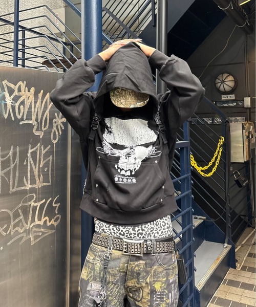 Never mind the XU(ネバーマインドザエックスユー)の「【Never mind the XU】Rivet eyelet biker belt / 【ネバーマインド ザ エックスユー】リベットアイレットバイカーベルト <着用動画あり>(ベルト・メンズ・ブラック/ホワイト・ONE SIZE)」の20枚目の写真