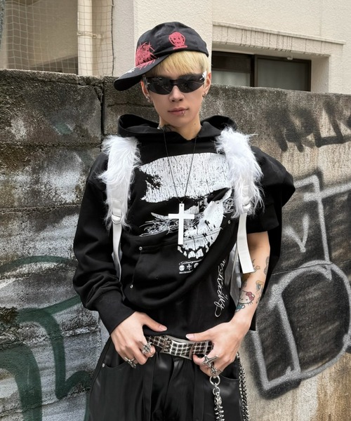 Never mind the XU(ネバーマインドザエックスユー)の「【Never mind the XU】Rivet eyelet biker belt / 【ネバーマインド ザ エックスユー】リベットアイレットバイカーベルト <着用動画あり>(ベルト・メンズ・ブラック/ホワイト・ONE SIZE)」の11枚目の写真